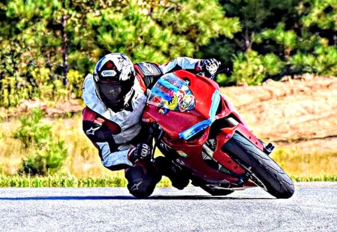 Motorcycle on a racetrack